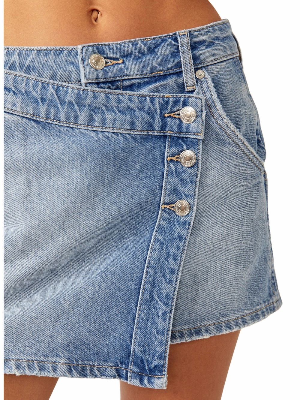 We The Free (Free People) light blue denim mini skirt size 14
